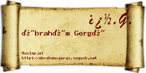 Ábrahám Gergő névjegykártya